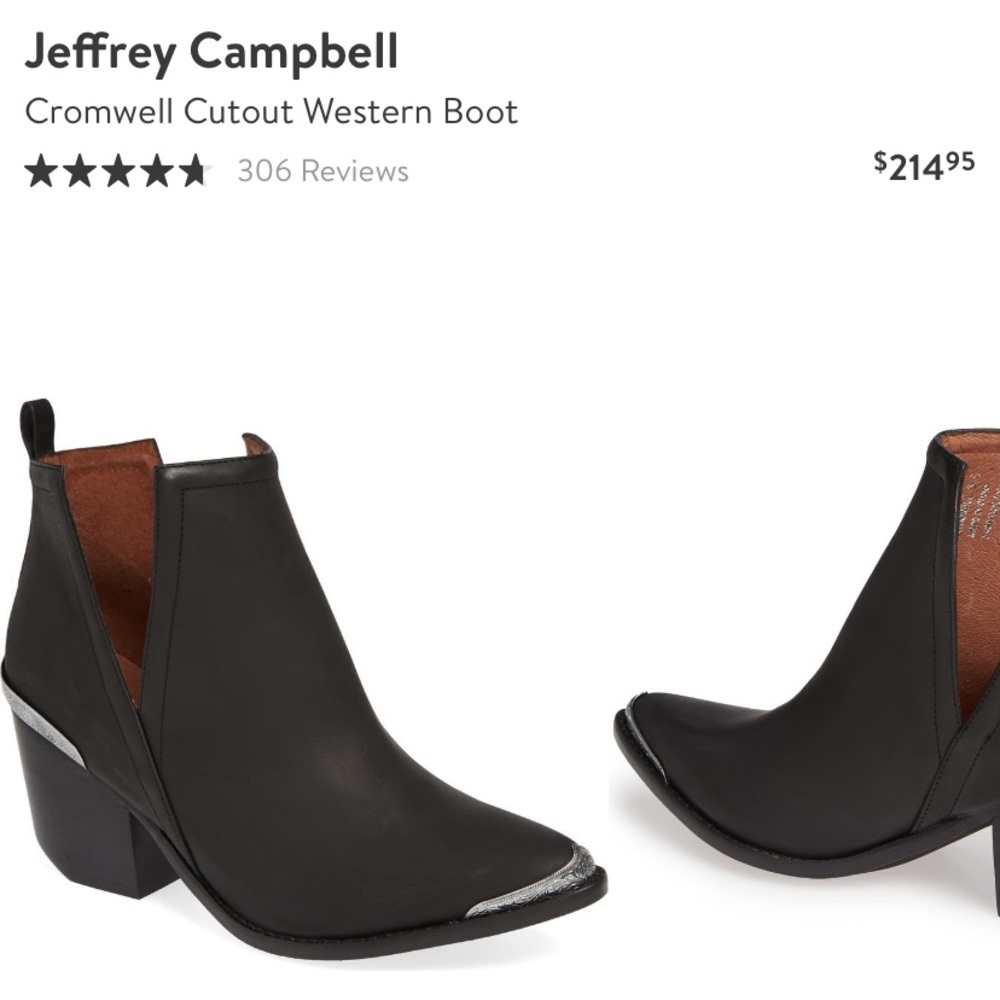 Jeffrey Campbell Cut-out Western Booties size 7 black